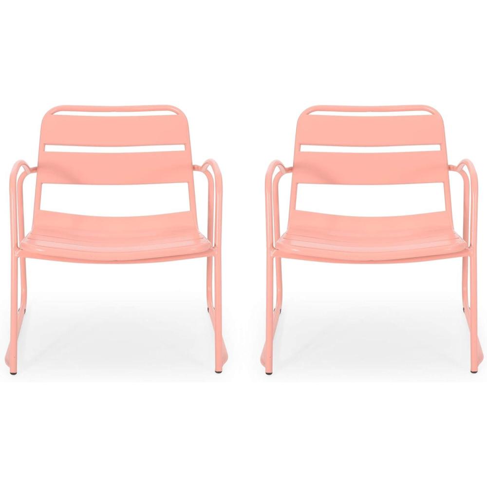 image:imageChristopher Knight Home Cowan Outdoor Dining Chair Set of 2 Matte CoralMatte Coral