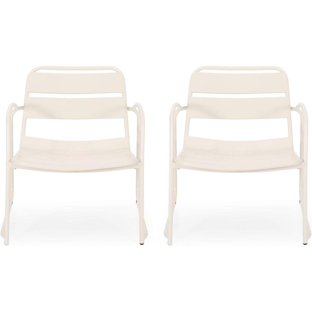 image:imageChristopher Knight Home Cowan Outdoor Dining Chair Set of 2 Matte CoralMatte White