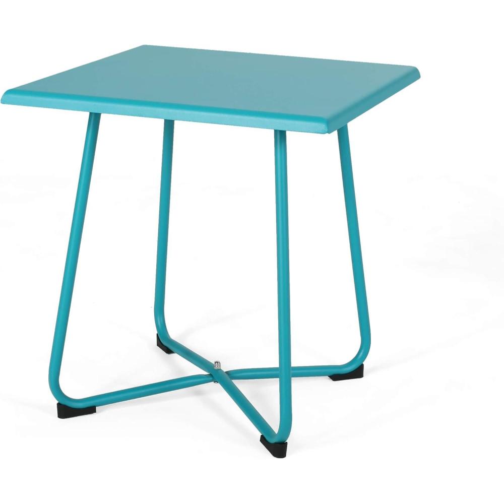 image:imageChristopher Knight Home Doris Outdoor Modern 18 Side Table with Steel LegsTeal