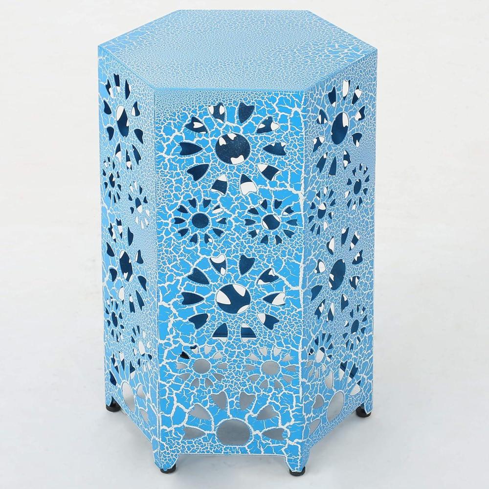 image:imageChristopher Knight Home Eliana Outdoor 12 Sunburst Iron Side Table Crackle TealCrackle Blue