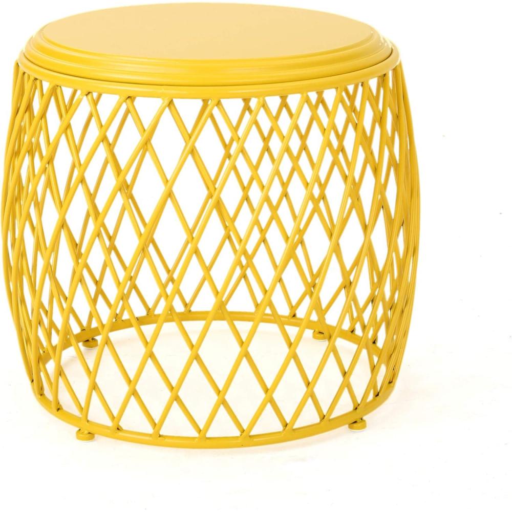 image:imageChristopher Knight Home Eliana Outdoor 12 Sunburst Iron Side Table Crackle TealMatte Yellow
