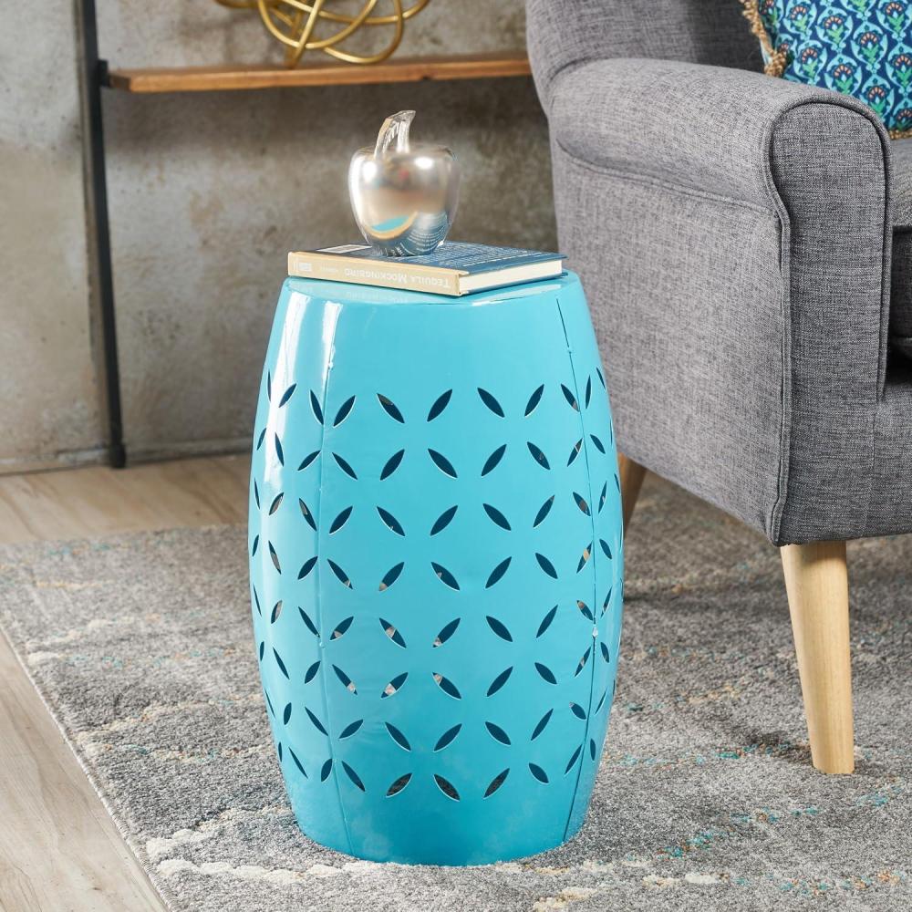 image:imageChristopher Knight Home Jorell Lace Cut Iron Accent Table Blue
