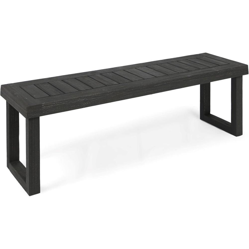 image:imageChristopher Knight Home Kemp Outdoor Acacia Wood Bench Gray Finish Sandblast Dark Grey