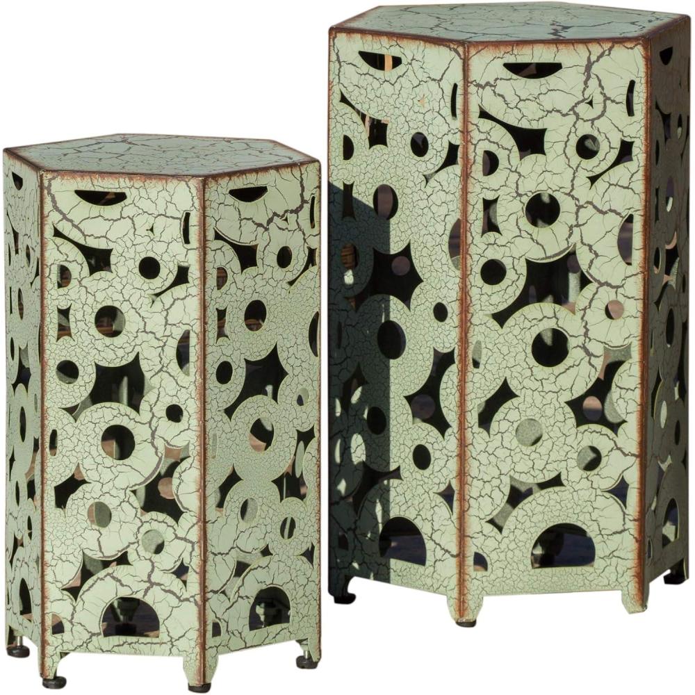 image:imageChristopher Knight Home Parrish Iron Accent Tables 2Pcs Set Antique Green