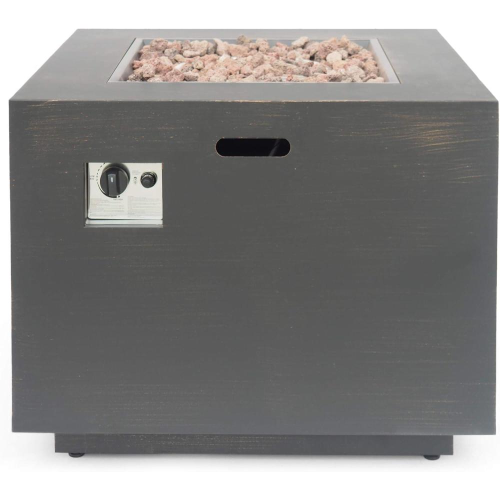 image:imageChristopher Knight Home Solomon Outdoor 33Inch Square Fire Pit Brushed Brown