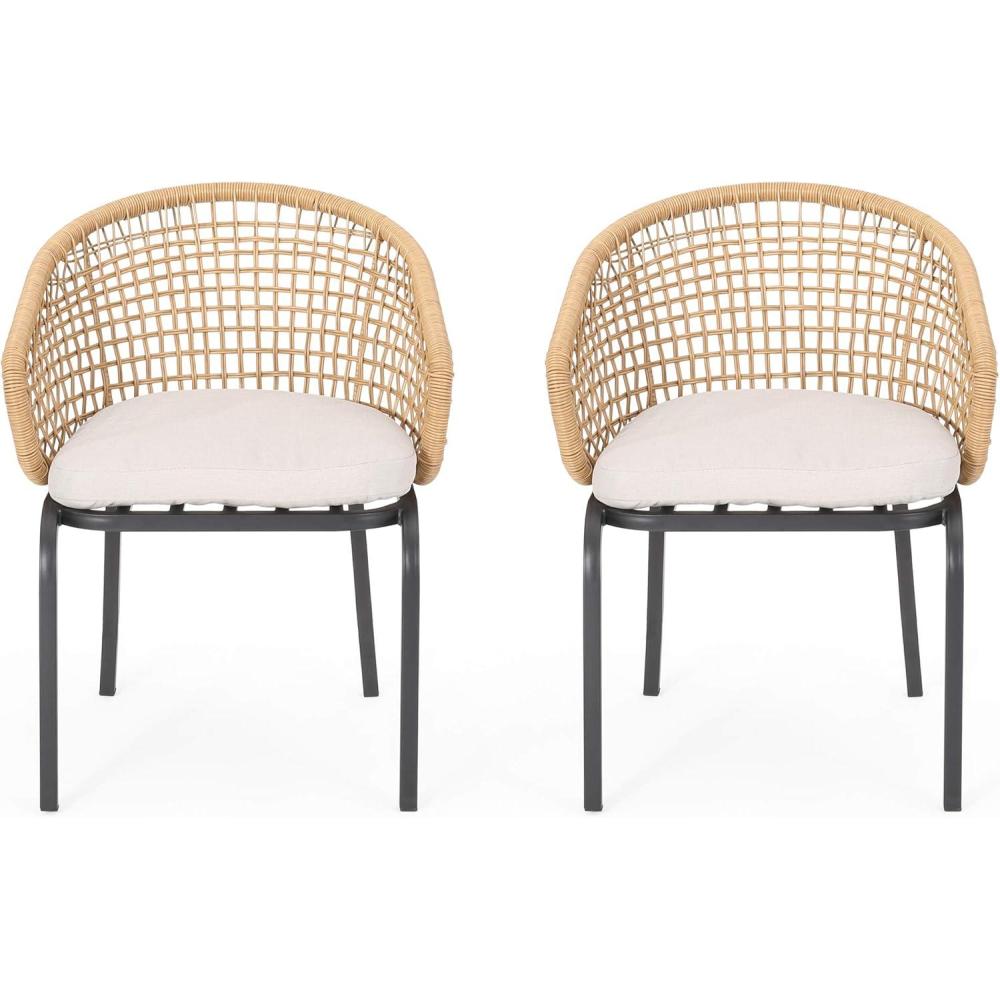image:imageChristopher Knight Home Xanthe Outdoor Club Chair Light Brown Beige Black