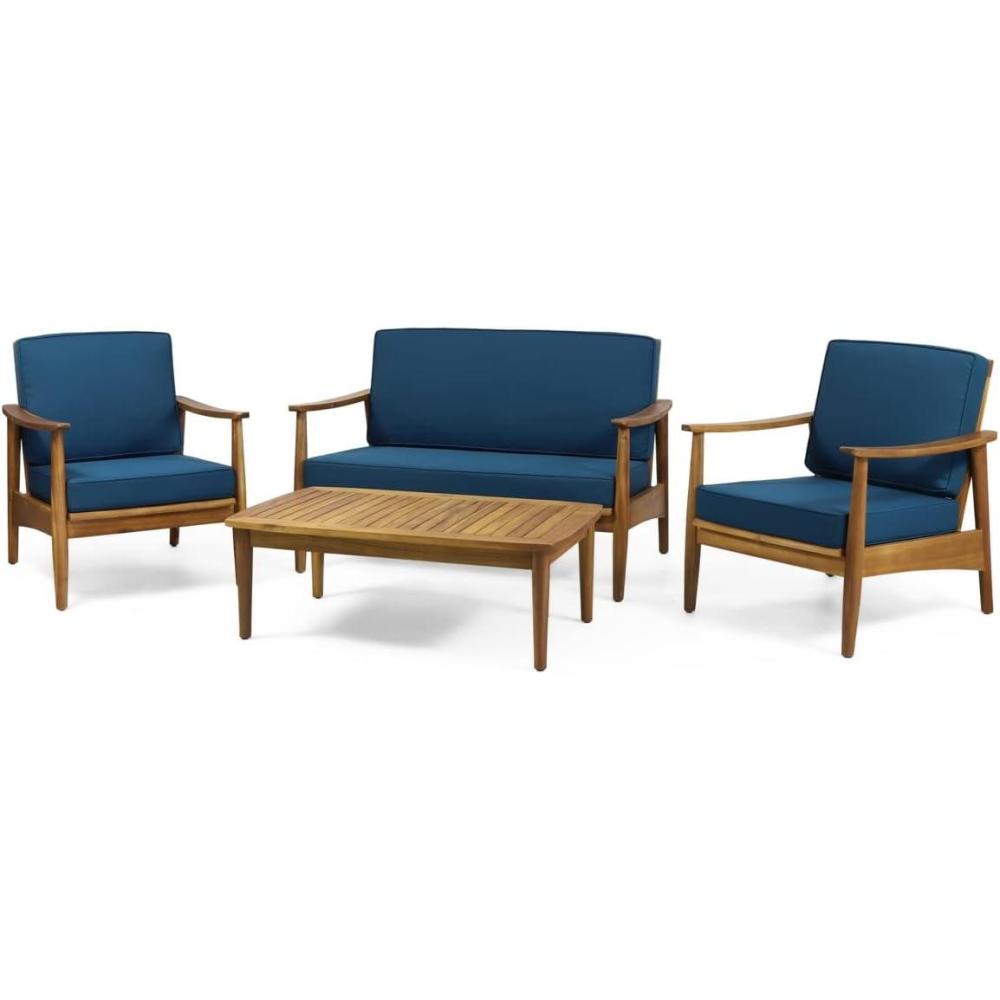 image:imageWillowbrook Outdoor 4pc Chat Set Acacia Wood TeakTeak