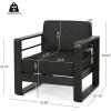 Cheney Bay Outdoor Aluminum Club Chairs (Set of 4), Black