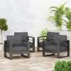 Cheney Bay Outdoor Aluminum Club Chairs (Set of 4), Black