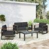 Christopher Knight Hom Outdoor Conversation Set, Black + Natural + Gray + Dark Gray
