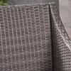 Christopher Knight Home 304748 Sims Outdoor 3 Piece Wicker Chat Set, Grey with Silver Cushions, 24.00″ D x 23.00″ W x 33.50″ H