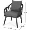 Christopher Knight Home 310008 Patio Dining Chairs, Gray + Black + Dark Gray