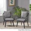 Christopher Knight Home 310008 Patio Dining Chairs, Gray + Black + Dark Gray