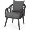 Christopher Knight Home 310008 Patio Dining Chairs, Gray + Black + Dark Gray