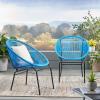 Christopher Knight Home 311065 Patio Dining Chairs, Blue + Black(Blue + Black)
