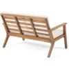 Christopher Knight Home Aabbye Outdoor Acacia Wood 4 Seater Chat Set with Cushions, Brown Patina Finish, Cream