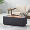 Christopher Knight Home Aidan Outdoor 40,000 BTU Rectangular Fire Pit (No Tank Holder) – Lightweight Concrete – Dark Gray