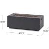 Christopher Knight Home Aidan Outdoor 40,000 BTU Rectangular Fire Pit (No Tank Holder) – Lightweight Concrete – Dark Gray