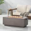 Christopher Knight Home Aidan Outdoor 40,000 BTU Rectangular Fire Pit (No Tank Holder) – Lightweight Concrete – Light Gray