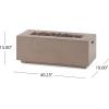 Christopher Knight Home Aidan Outdoor 40,000 BTU Rectangular Fire Pit (No Tank Holder) – Lightweight Concrete – Light Gray