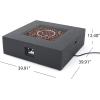 Christopher Knight Home Aidan Outdoor 50,000 BTU Square Fire Pit (No Tank Holder) – Lightweight Concrete – Dark Gray