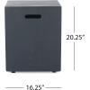 Christopher Knight Home Aidan Outdoor Tank Holder Side Table – Lightweight Concrete – Dark Gray