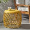 Christopher Knight Home Alamera Outdoor 19″ Lattice Iron Side Table, Matte Yellow(Alamer matte Yellow)