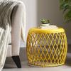 Christopher Knight Home Alamera Outdoor 19″ Lattice Iron Side Table, Matte Yellow(Alamer matte Yellow)
