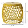 Christopher Knight Home Alamera Outdoor 19″ Lattice Iron Side Table, Matte Yellow(Alamer matte Yellow)
