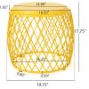Christopher Knight Home Alamera Outdoor 19″ Lattice Iron Side Table, Matte Yellow(Alamer matte Yellow)