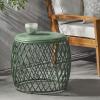 Christopher Knight Home Alamera Outdoor Lattice Iron Side Table, 19″, Matte Green