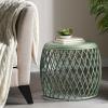 Christopher Knight Home Alamera Outdoor Lattice Iron Side Table, 19″, Matte Green