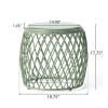 Christopher Knight Home Alamera Outdoor Lattice Iron Side Table, 19″, Matte Green