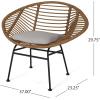 Christopher Knight Home Aleah Indoor Woven Faux Rattan Chairs with Cushions (Set of 2), Light Brown and Beige Finish