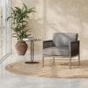 Christopher Knight Home Aluminum Club Chair, Braid Rope Armchair, Woven Accent Chair, Comft Cushion Seating, Outdoor Patio Aluminum Weave Club Chair for Poolside Gardern Balcony, Silver+Grey
