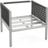 Christopher Knight Home Aluminum Club Chair, Braid Rope Armchair, Woven Accent Chair, Comft Cushion Seating, Outdoor Patio Aluminum Weave Club Chair for Poolside Gardern Balcony, Silver+Grey