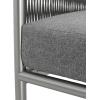 Christopher Knight Home Aluminum Club Chair, Braid Rope Armchair, Woven Accent Chair, Comft Cushion Seating, Outdoor Patio Aluminum Weave Club Chair for Poolside Gardern Balcony, Silver+Grey