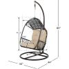 Christopher Knight Home Amanda Wicker Hanging Chair with Stand, Brown, Tan(Brown  Tan)