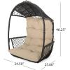 Christopher Knight Home Amanda Wicker Hanging Chair with Stand, Brown, Tan(Brown  Tan)