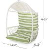 Christopher Knight Home Amanda Wicker Hanging Chair with Stand, Brown, Tan(White  Green)