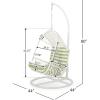 Christopher Knight Home Amanda Wicker Hanging Chair with Stand, Brown, Tan(White  Green)