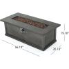 Christopher Knight Home Anchorage Outdoor 50,000 BTU Rectangular Fire Pit (No Tank Holder) – Lightweight Concrete – Gray Wood Pattern