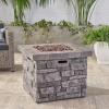 Christopher Knight Home Angeles Outdoor Square Fire Pit – 40,000 BTU, Grey