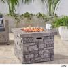 Christopher Knight Home Angeles Outdoor Square Fire Pit – 40,000 BTU, Grey