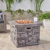 Christopher Knight Home Angeles Outdoor Square Fire Pit – 40,000 BTU, Grey