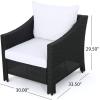 Christopher Knight Home Antibes Outdoor Wicker Club Chairs with Water Resistant Cushions, 2-Pcs Set, Black / White Cushion