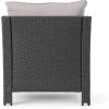Christopher Knight Home Antibes Outdoor Wicker Club Chairs with Water Resistant Fabric Cushions, 2-Pcs Set, Grey / Silver