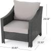 Christopher Knight Home Antibes Outdoor Wicker Club Chairs with Water Resistant Fabric Cushions, 2-Pcs Set, Grey / Silver