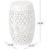 Christopher Knight Home Apollos Indoor Lace Cut Iron Accent Table, White, 12.25D x 12.25W x 18H in