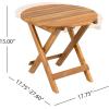 Christopher Knight Home Aurl 17.75″ W Outdoor Acacia Wood Side Table, Round End Table, Slats Panel Design, Foldable and Adjustable Small Coffee Desk, Sofa Side Desk, No Assembly Needed, 175lbs Teak
